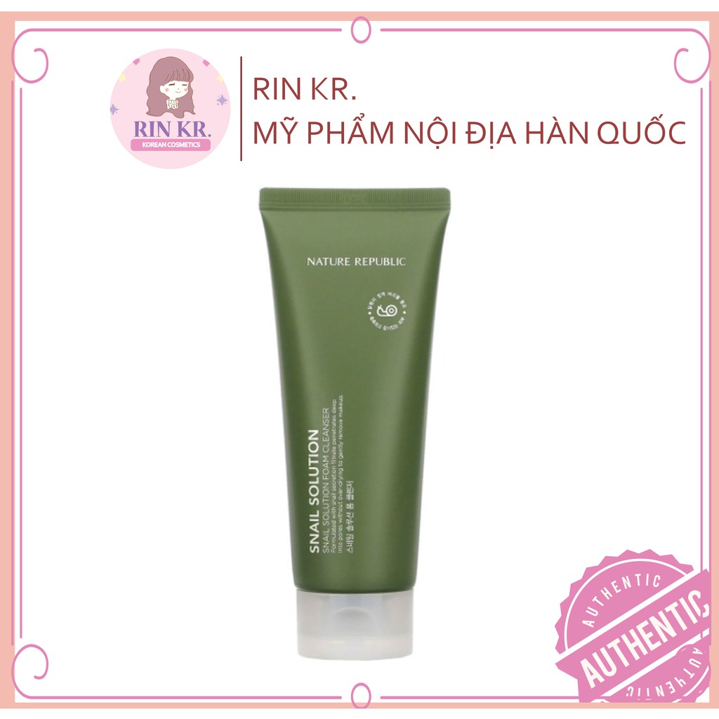 Sữa rửa mặt chiết xuất ốc sên Nature Republic Snail Solution Foam Cleanser 100ML Chính hãng Nội địa Hàn Quố