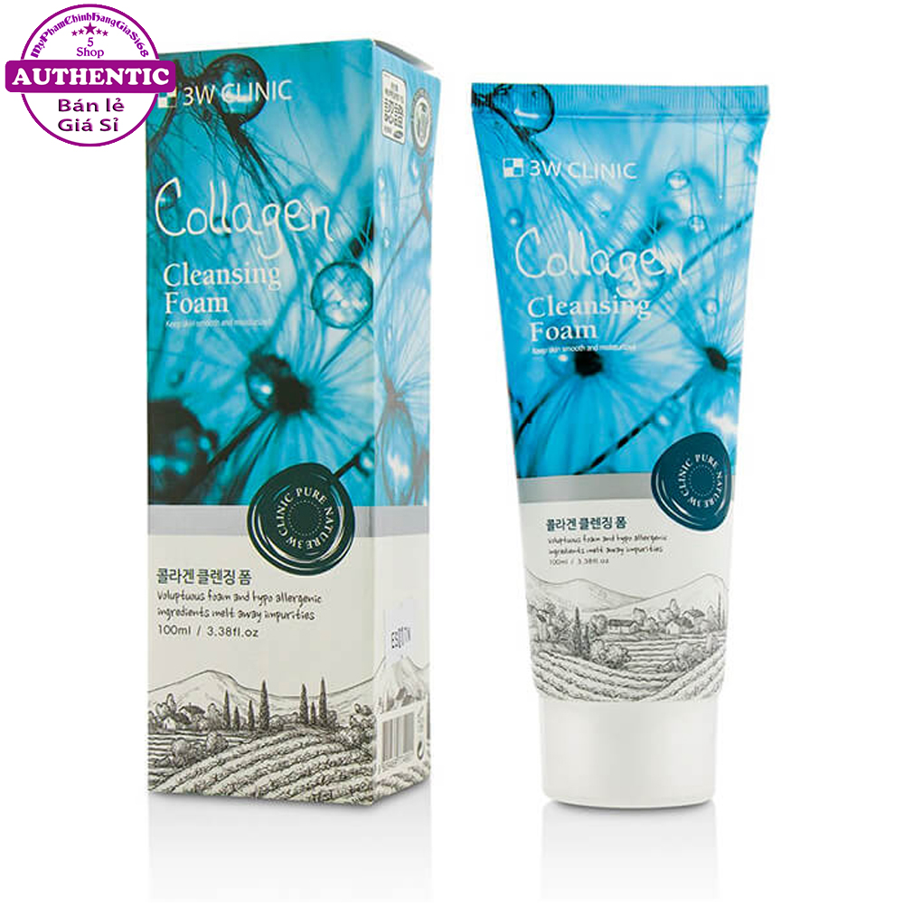 Sữa rữa mặt 3w clinic collagen cleasing foam 100ml hàn quốc
