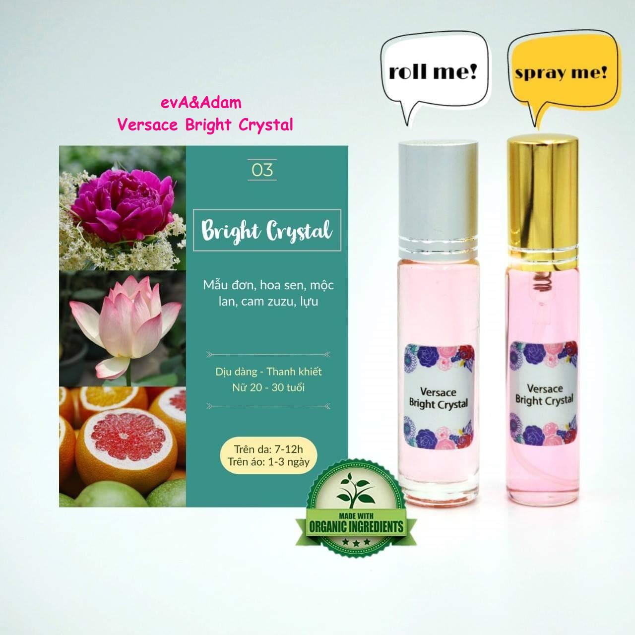 Tinh dầu nước hoa Pháp Bright Crystal - tinh dầu nước hoa mini nữ dạng lăn dạng xịt tinh dầu nước hoa pháp chiết tinh dầu thơm nguyên chất thơm lâu - evA&Adam