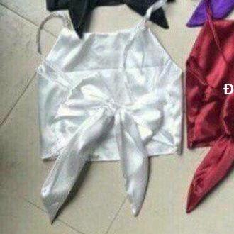 Áo yếm phi bóng hai dây cột nơ lưng gợi cảm sexy olwen eva ao 40097