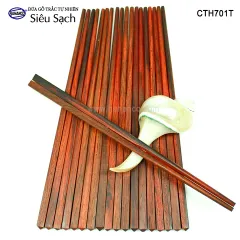 Đũa gỗ Trắc Việt Nam vân đẹp (Hộp 10 đôi rất đẹp) đũa gỗ sạch, an toàn cho sức khỏe [CTH701TV] HAHANCO
