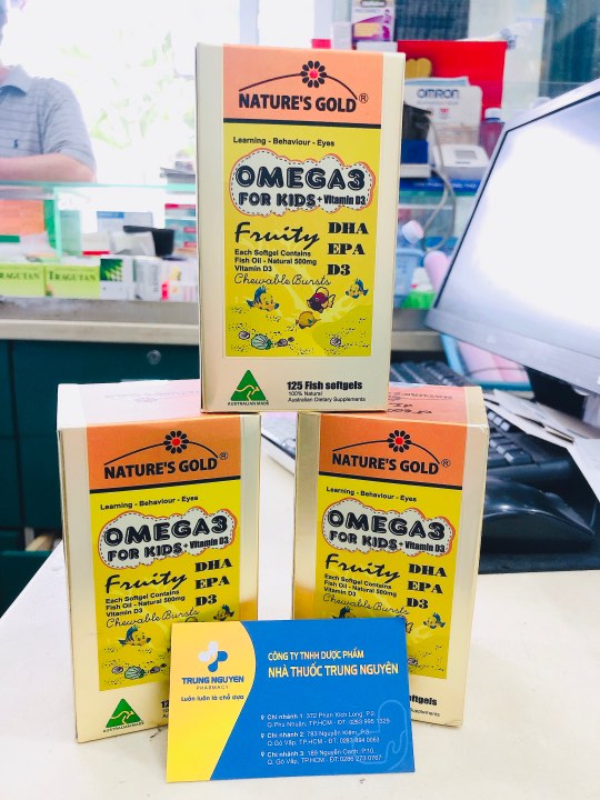 [HCM]NATURES GOLD OMEGA 3 FOR KIDS + VITAMIN D3 - DẦU CÁ CHO BÉ HỘP 125 VIÊN