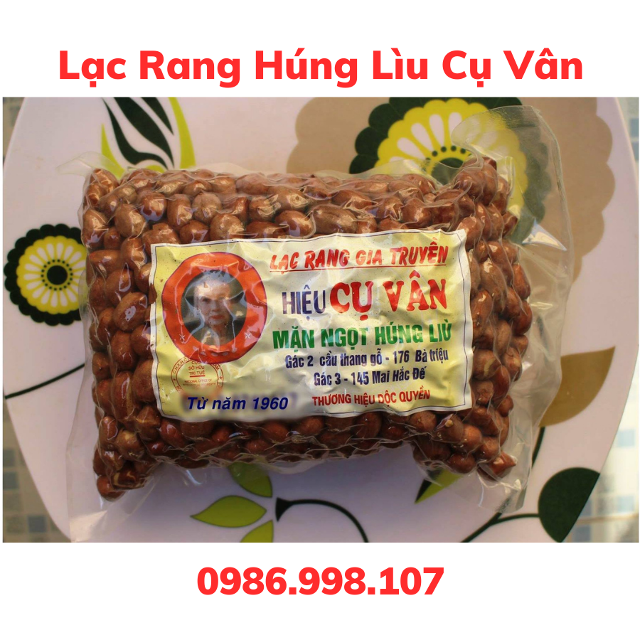 Lạc rang húng lìu cụ vân chính hiệu 500g - lạc trắng thơm giòn ngon - món ăn vặt tốt cho sức khỏe