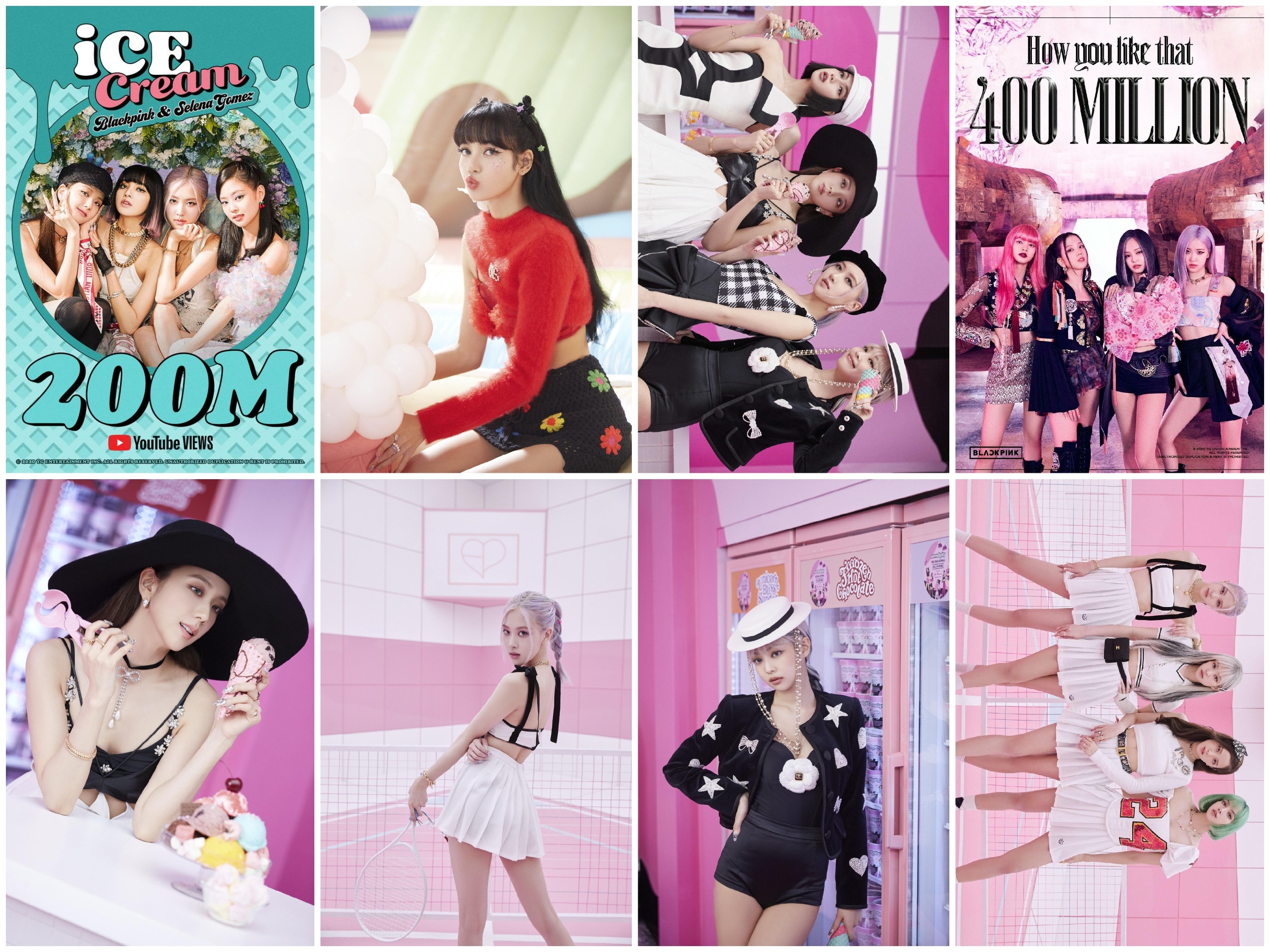 Poster BACKPINK khổ lớn A3, 1 xấp gòm 8 tấm