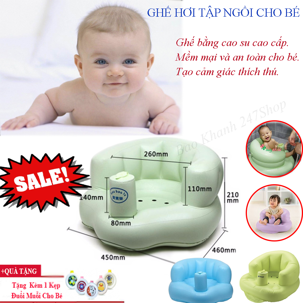 Ghế Hơi Tập Ngồi Cho Bé.Mềm Mại - An Toàn - Cho Bé Cảm giác Thoải Mái Khi Ngồi, Dễ Dàng Sử Dụng Giúp Nâng Cơ Lưng & Tránh Tổn Thương Hệ Xương Sống Còn Non Yếu Của Trẻ.