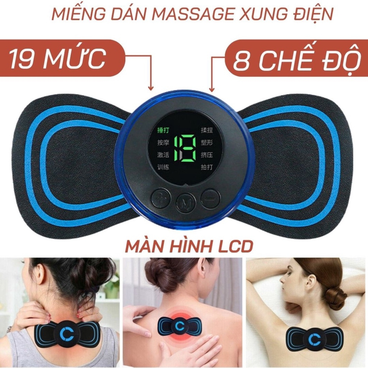 Máy Mát Xa Cầm Tay Xung Điện EMS 8 Cấp Độ, Máy Massage Cổ Vai Gáy Giúp Giảm Đau Thư Giãn, Máy Massage Xung Điện Cơ Bắp Giãn Tĩnh Mạch Xung Điện Giảm Đau Nhức Hiệu Quả, Miếng Massage Xung Điện, Miếng Dán Massage Cổ Vai Gáy