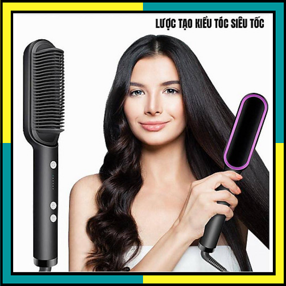 Lược điện chải thẳng tóc, máy duỗi tóc, lược duỗi tóc bằng điện, tiện lợi, nhanh chóng duỗi thẳng tóc, tạo kiểu tóc, an toàn khi sử dụng - Homie Store