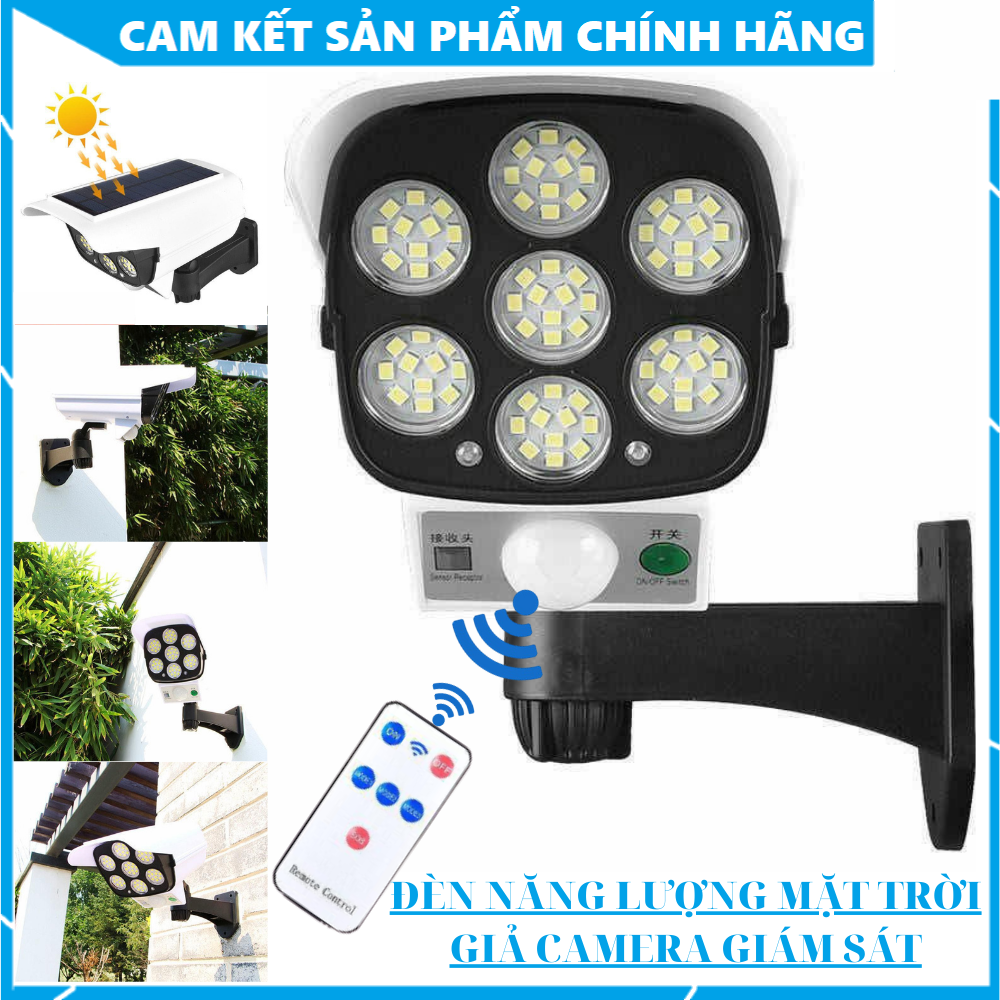 Đèn LED Năng Lượng Mặt Trời JD-2178T- Tự động sáng khi có người đến gần,Tự động sáng khi trời tối hình dạng camera giám sát| Có điều khiển từ xa