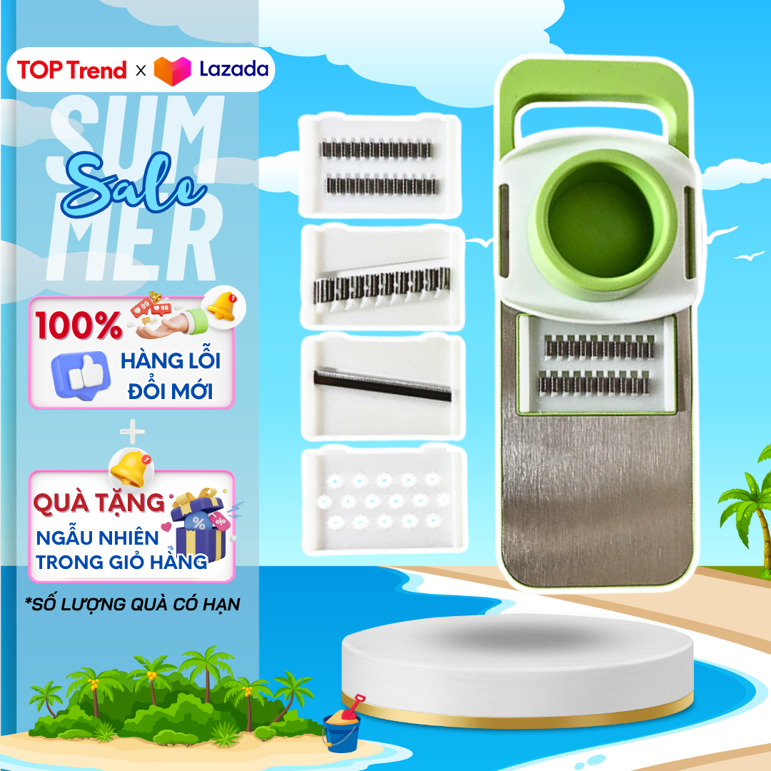 Bộ Nạo Rau Củ Quả 6 Lưỡi Dao, INOX 304 Không Gỉ, Đồ Bào Rau Củ Đa Năng Cao Cấp Tiện Dụng Nhà Bếp
