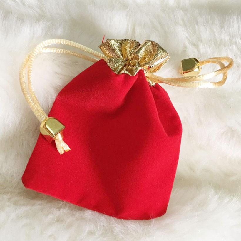 Combo 04 Túi Gấm Đỏ Nút Gút ( Cao 11 x Ngang 8,5 cm ) - Kim Tiền Jewelry - Đựng Trang Sức, Mỹ Phẩm - Vật Dụng Nhỏ Gọn