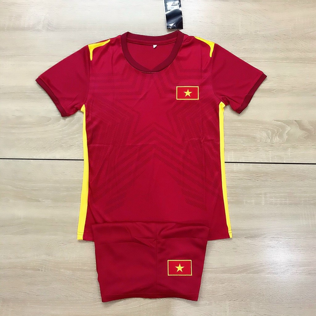 Bộ quần áo bóng đá trẻ em từ 13-45kg đội tuyển Việt Nam các màu