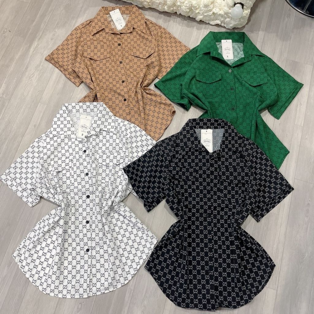 Áo kiểu bigsize, áo sơ mi bigsize gg nữ vải lụa mềm mát smgg- bigsize cô nhỏ