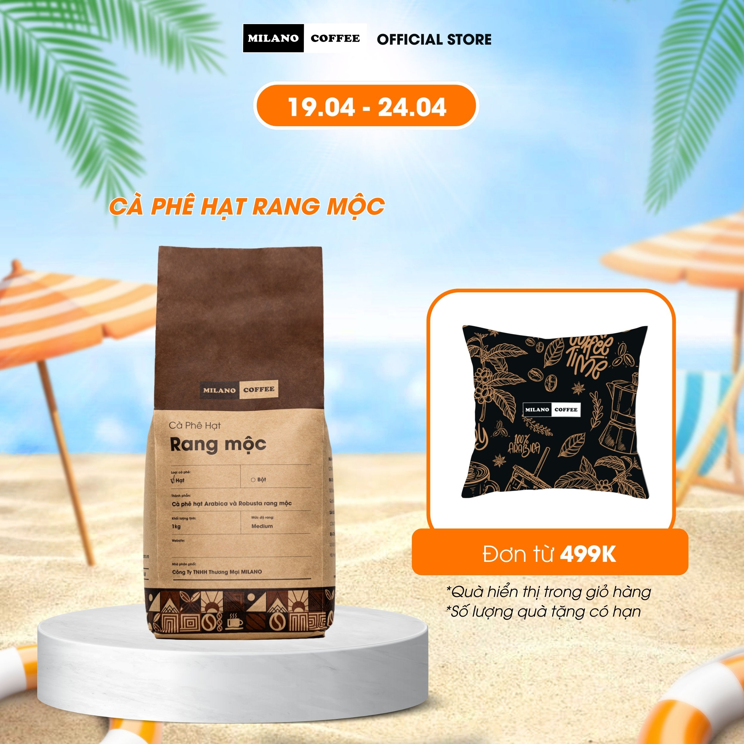 Cà phê NGUYÊN CHẤT 100% RANG MỘC MILANO COFFEE LOẠI 1 KG