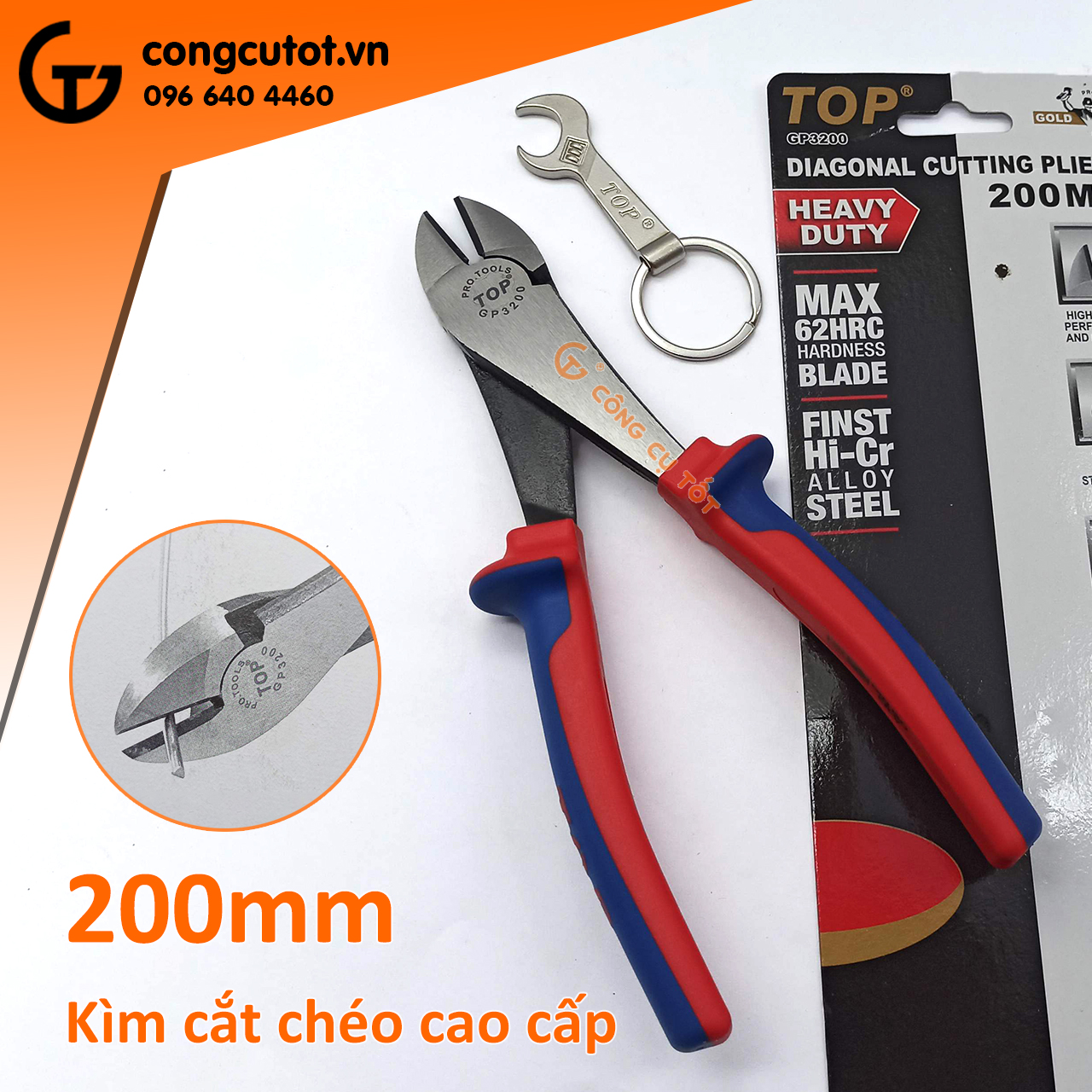 Kìm cắt chéo - kìm cắt trợ lực top gold 160mm, 180mm, 200mm