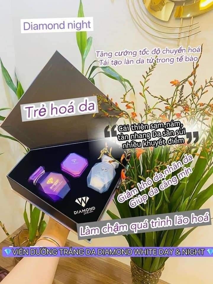 (tem nguyên seal) Viên uống trắng da Ngọc Trinh Beauty Diamond White DAY & NIGHT mẫu mới