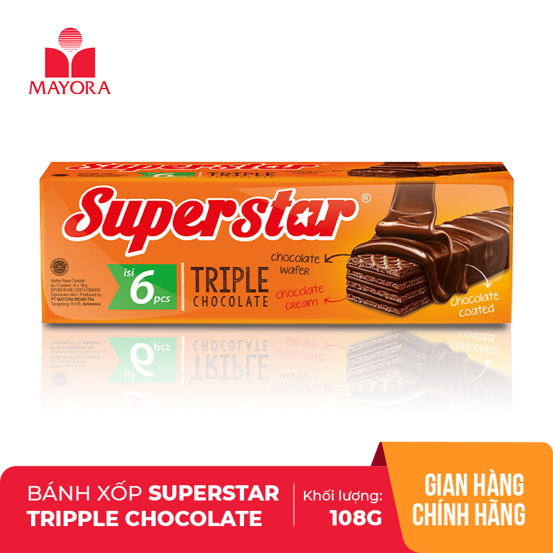 BÁNH XỐP SUPERSTAR TRIPLE CHOCO 108G