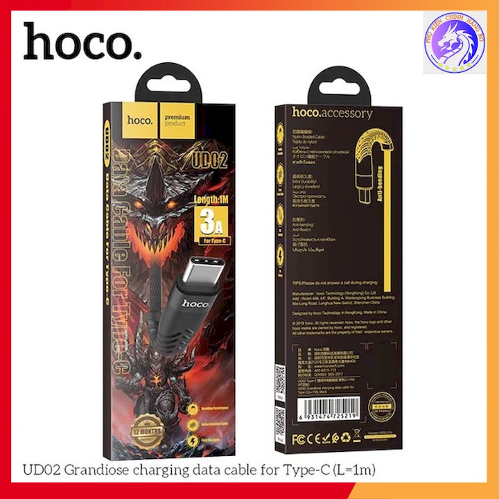 [HCM]Cáp Sạc Nhanh Dây Dù Lightning / Micro USB/ Type-C 3.0A HOCO UD02 Chống Đứt Gãy Tương Thích Nhiều Thiết Bị
