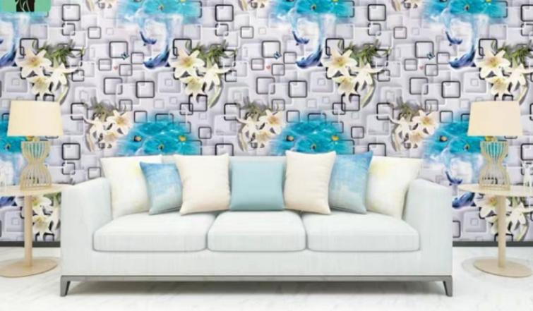 [HCM]cuộn 20m giấy dán tường cá heo xanh khổ 45cm có keo dán sẵn