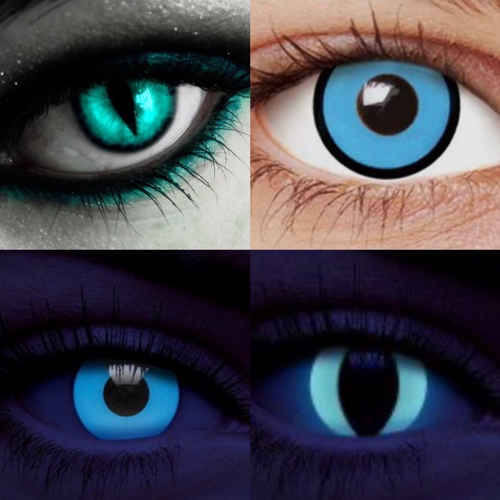 Lens xanh dương mắt mèo - lens hoá trang mắt mèo - lens cosplay xanh dương hoá trang halloween