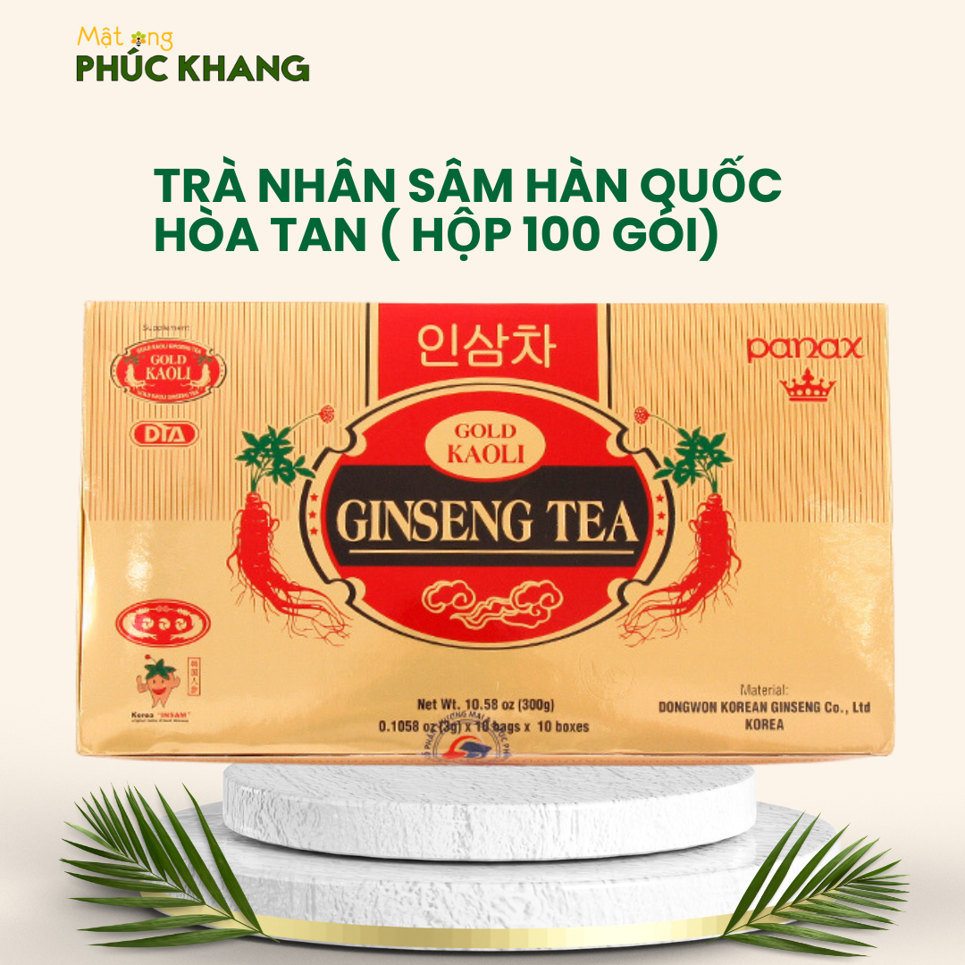 Trà nhân sâm Gold Kaoli Ginseng Tea Hộp 100 gói tăng cường sức khỏe - Nguyên liệu nhập khẩu Hàn Quốc