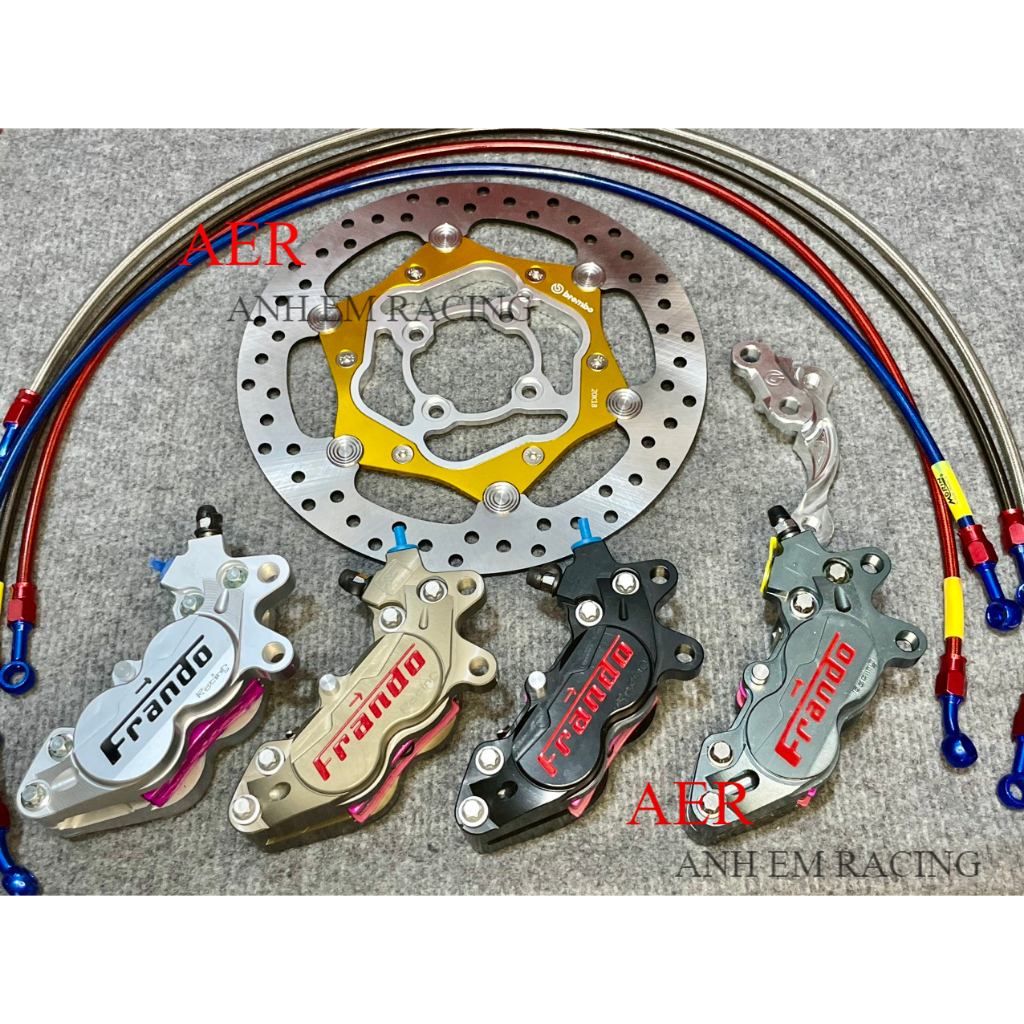 Combo heo frand0 + đĩa brem 267 màu bạc tặng dây dầu và pat heo cnc