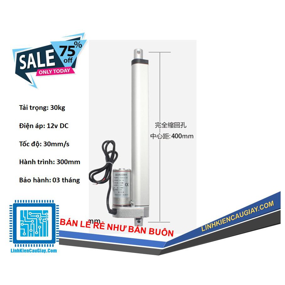 Xi lanh điện tốc độ 30mm/s Hành trình 300mm