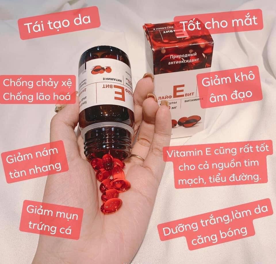 Vitamin E đỏ Nga 400mg Lifevit chuẩn Nga hàng chính hãng