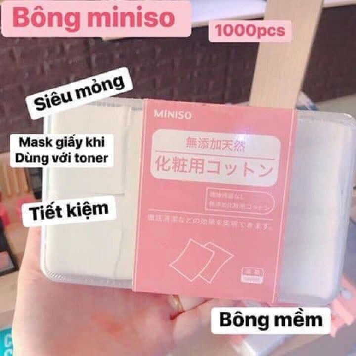 [ Giá Sỉ ] Bông tẩy trang Miniso Nhật Bản 1000 miếng
