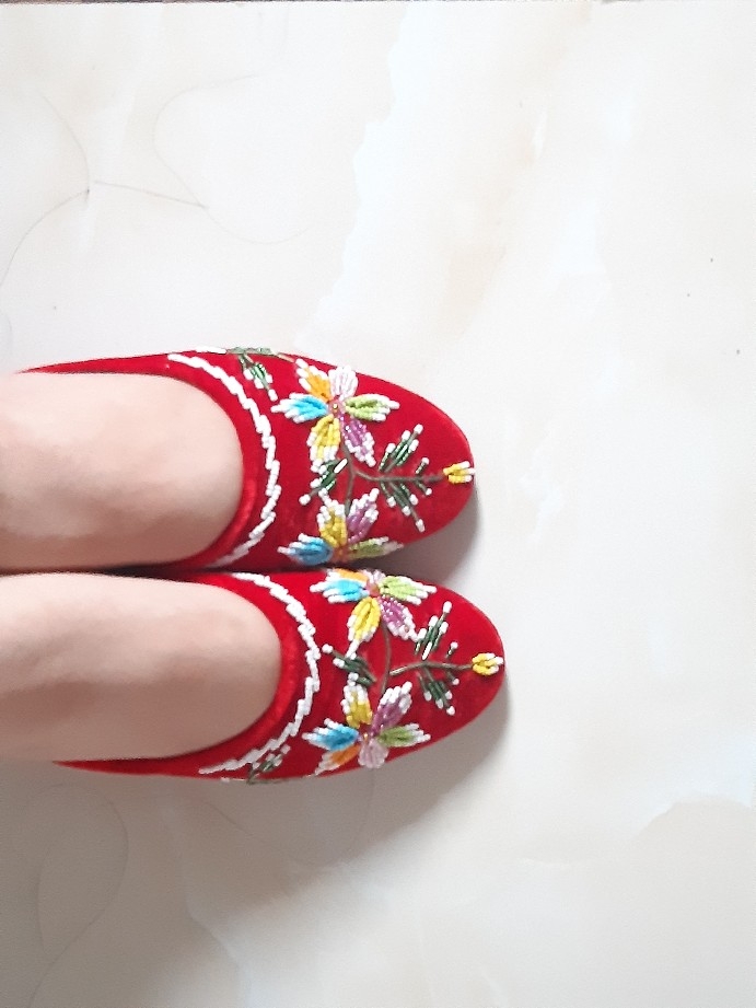 [HCM]Hài nhung thêu kết cưởm hoa đu đủ may mắn