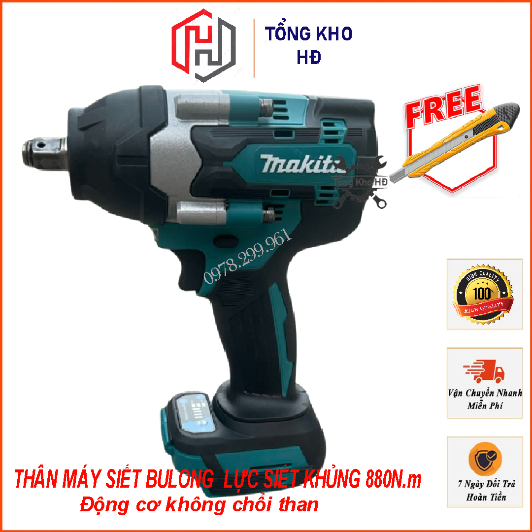 Thân Máy Siết Bulong MAKITAA Lực Cực Khỏe 880Nm_ Chân Pin Thông Dụng