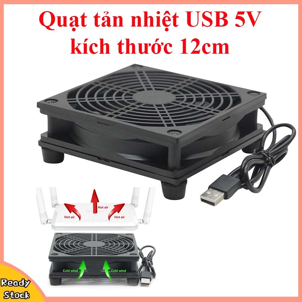 Quạt tản nhiệt USB 5V 6CM , 12CM cho bộ định tuyến Router , Set-Top Box - Tiết kiệm điện Giá 68,900 Đồng*Miễn phí vận chuyển