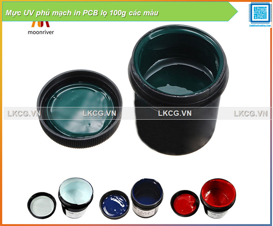 Mực uv phủ mạch in pcb lọ 100g các màu
