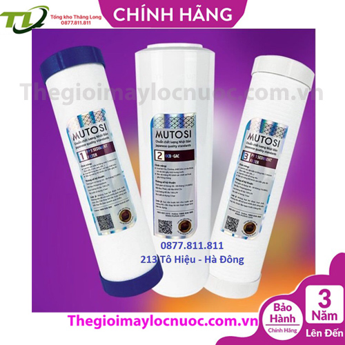 Bộ 3 lõi lọc MUTOSI Cao Cấp Số 1-2-3 - Dùng được cho tất cả các máy lọc nước Ro