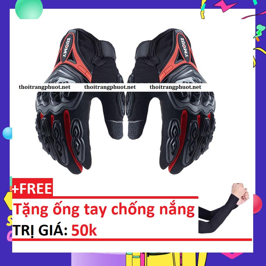 Găng tay đi phượt cảm ứng điện thoại, găng tay motor, găng tay nam + Tặng kèm găng tay chống nắng trị giá 50k