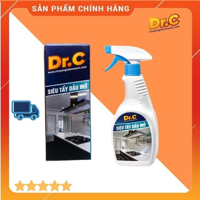 Siêu tẩy dầu mỡ Dr.C 500ml giúp tẩy sạch các vết bẩn nhà bếp, nồi niêu, xoong chảo, các vết bẩn dầu mỡ cứng đầu, an toàn cho da tay KHUYẾN MÃI HẤP DẪN