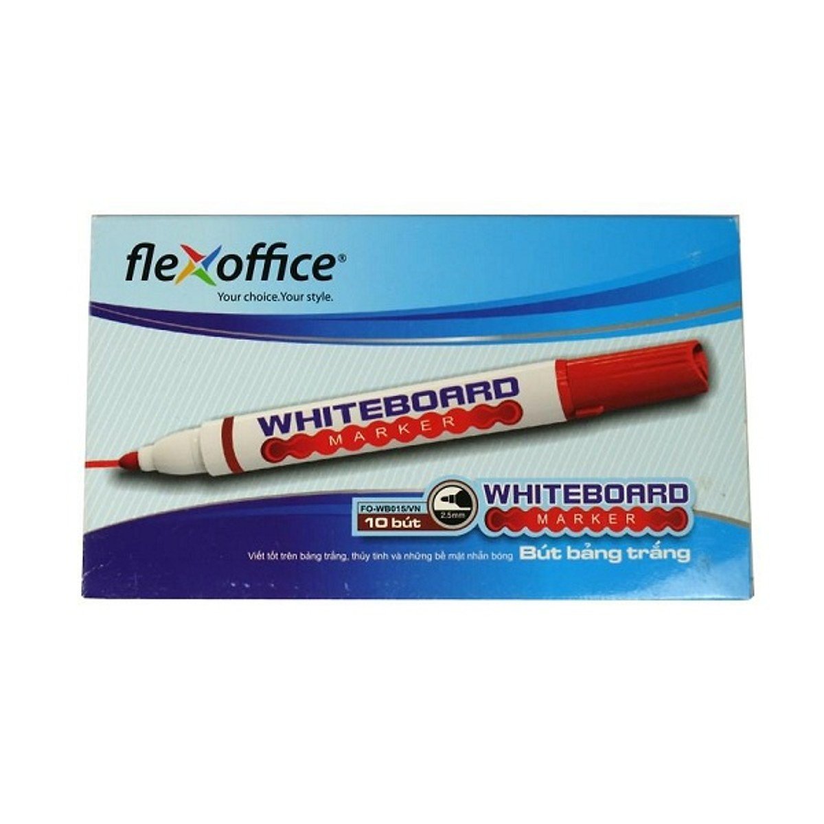 Hộp 10 bút lông bảng flexoffice fo-wb-015