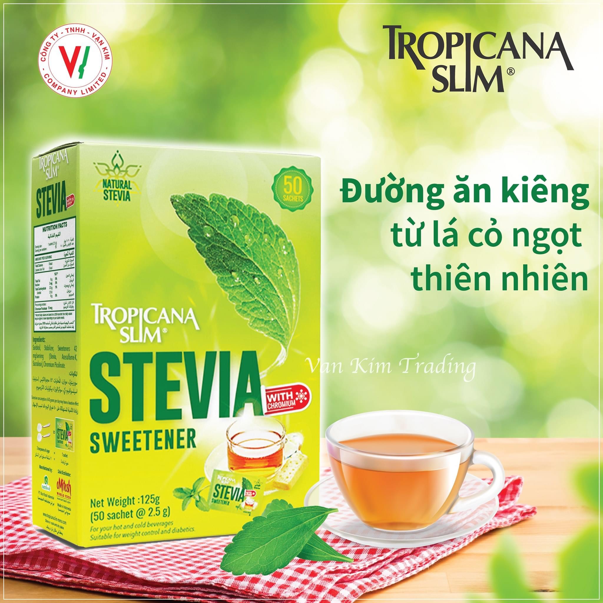  Đường ăn kiêng từ lá cỏ ngọt Stevia Tropicana Slim dùng cho người tiểu đường ăn kiêng 