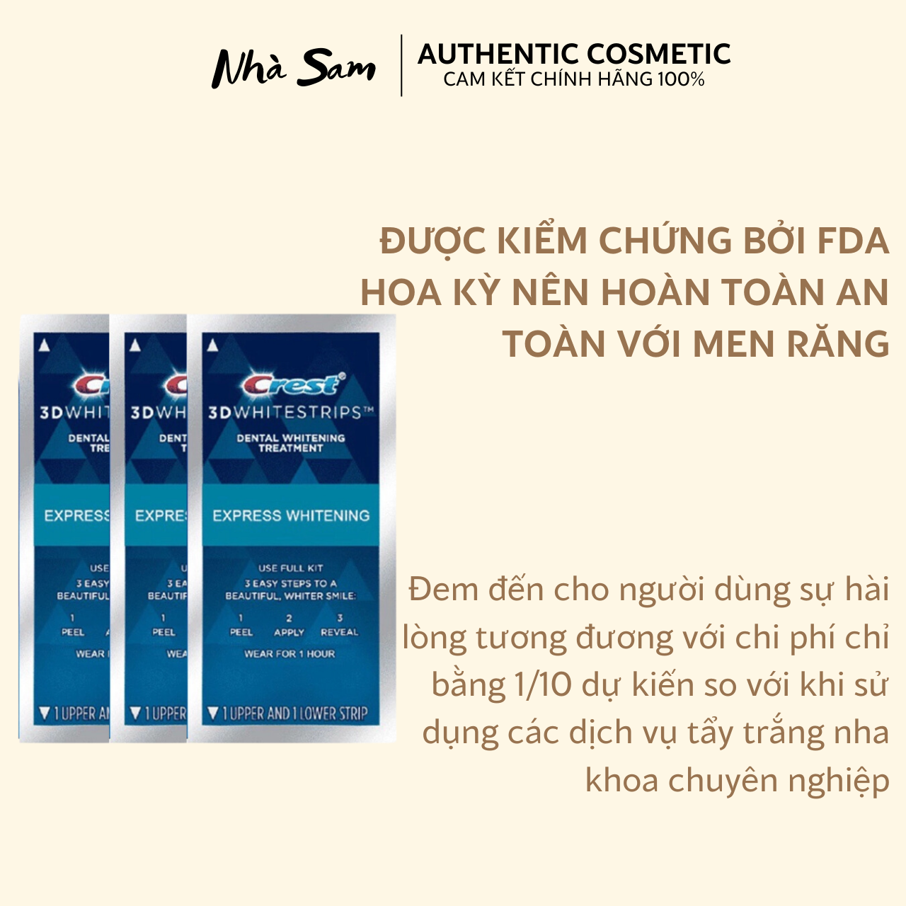 Miếng Dán Trắng Răng Crest 3D Whitestrips Làm Trắng Răng Hiệu Quả Giữ Cho Hơi Thở Thơm Tho | Nhà Sam