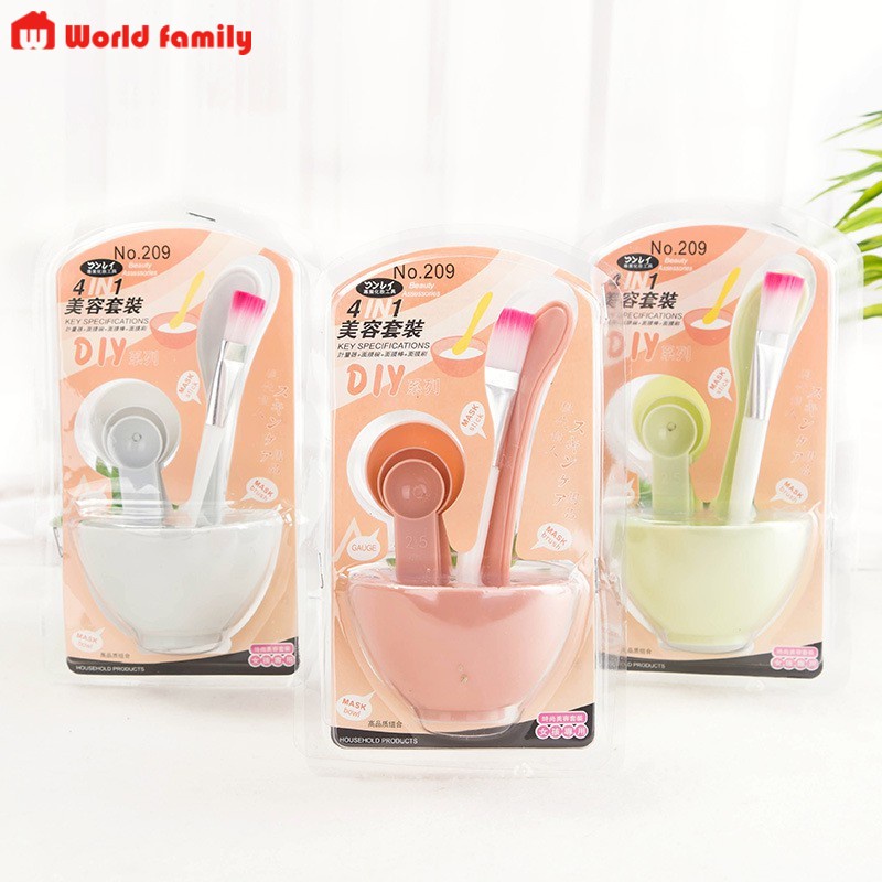 Bộ bát trộn mặt nạ 4 món chén trộn mặt nạ kèm thìa và cọ quét