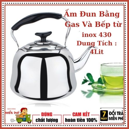 [HCM][INOX CAO CẤP] Ấm đun nước 4L LIT inox cao cấp - Ấm đun nấu nước dùng được tất cả các loại bếp.