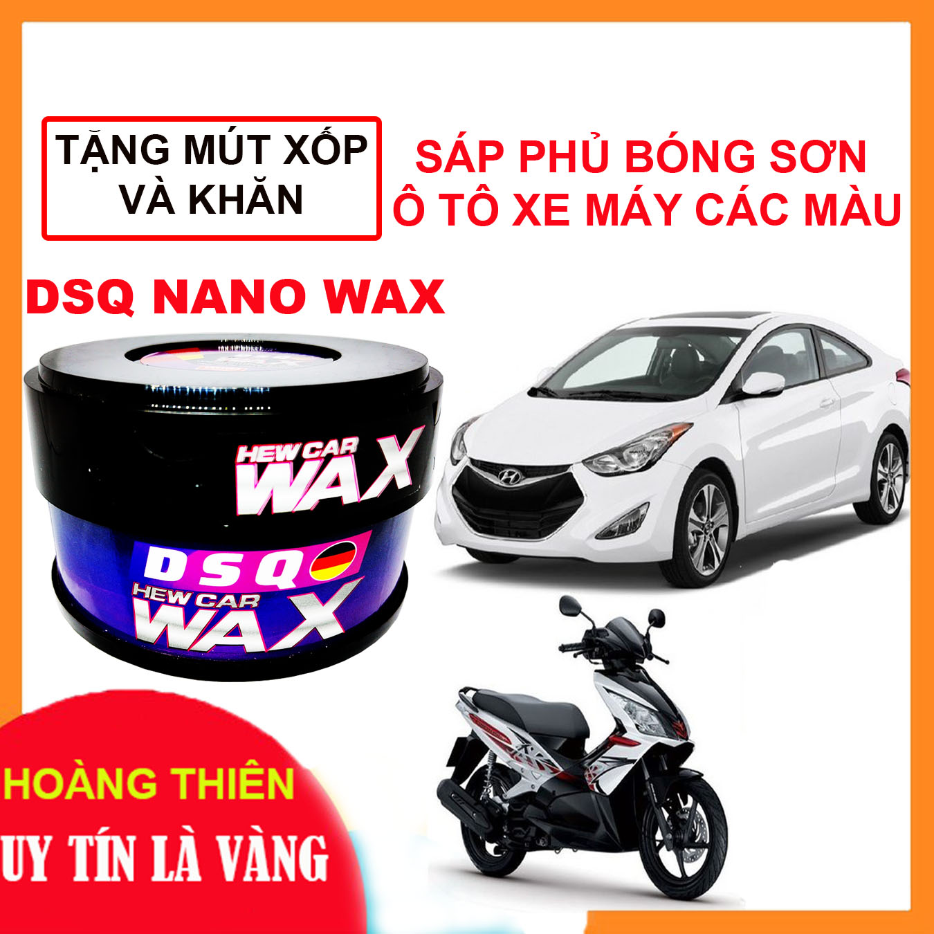 Sáp phủ bóng sơn ô tô, xe máy - phủ ceramic wax làm đẹp xe - đánh bóng sơn xe chống bụi bẩn -taobaovdcvn