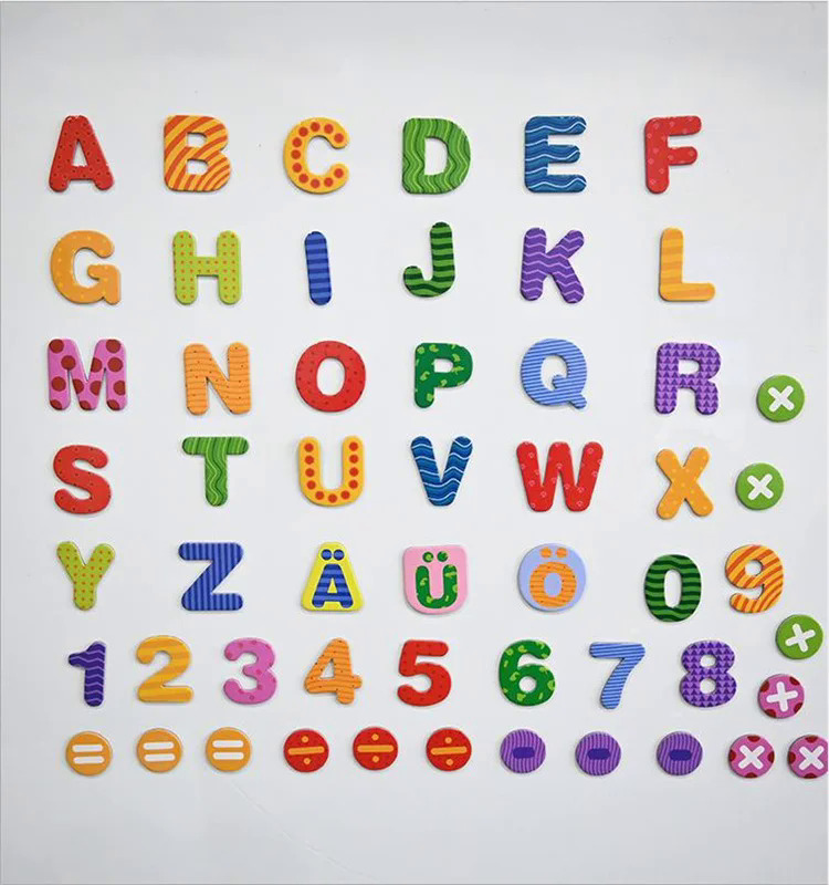 Chữ và số mồi nam châm cho trẻ em của giáo dục sớm Đồ chơi băng từ sóng Polka Dot tông Tiếng Anh tủ lạnh
