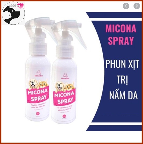Xịt diệt nấm da cho chó mèo Micona Spray 100mL