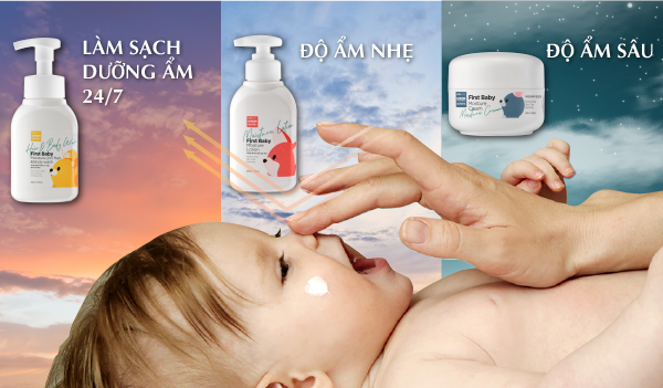 K MOM- Bộ chăm sóc da cho bé sữa tắm gội, sữa dưỡng ẩm, kem dưỡng ẩm