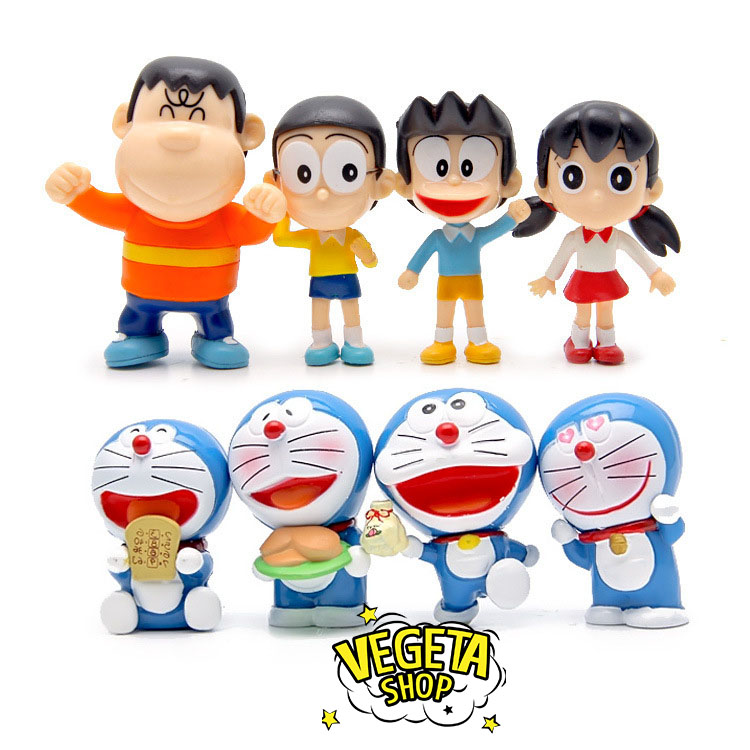 Mô hình Doraemon  Trọn bộ 8 Mô hình Nobita Jaian Suneo Shizuka Doraemon   Nobita Chaien Xeko Xuka Doremon  Cao 57cm  Shopee Việt Nam