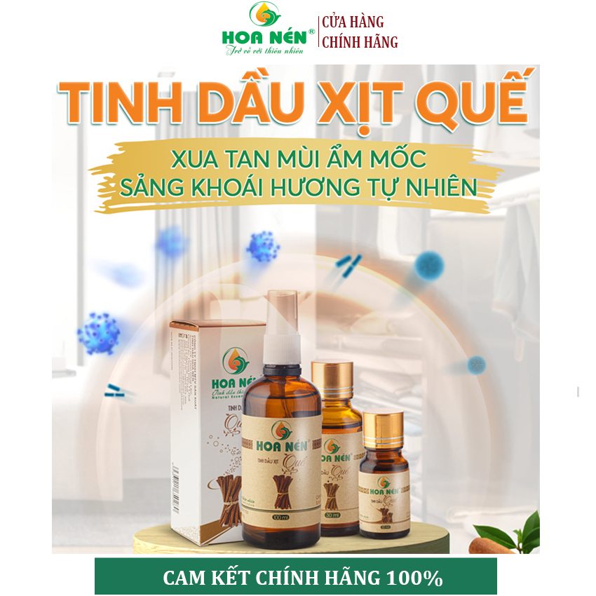 Tinh dầu xịt phòng QUẾ Hoa Nén 100ml Tinh dầu khử mùi, đuỗi muỗi, sát khuẩn hiệu quả, an toàn