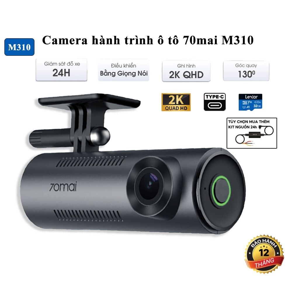 Camera hành trình xiaomi 70mai m310 bản quốc tế - độ phân giải 2k , góc quay rộng 130°