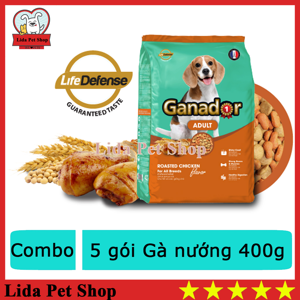 HN- (Combo 5 gói 400gr) Thức ăn  dạng hạt GANADOR ADULT (dành cho chó trên 1 năm tuổi (209)-HP10305TC