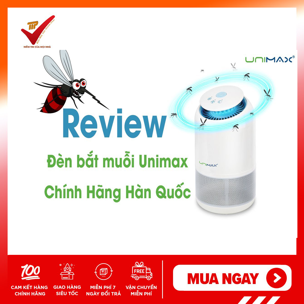 Đèn diệt muỗi côn trùng unimax- umb-501w đèn bắ muỗi tốt nhất, đèn bắt muỗi giá rẻ