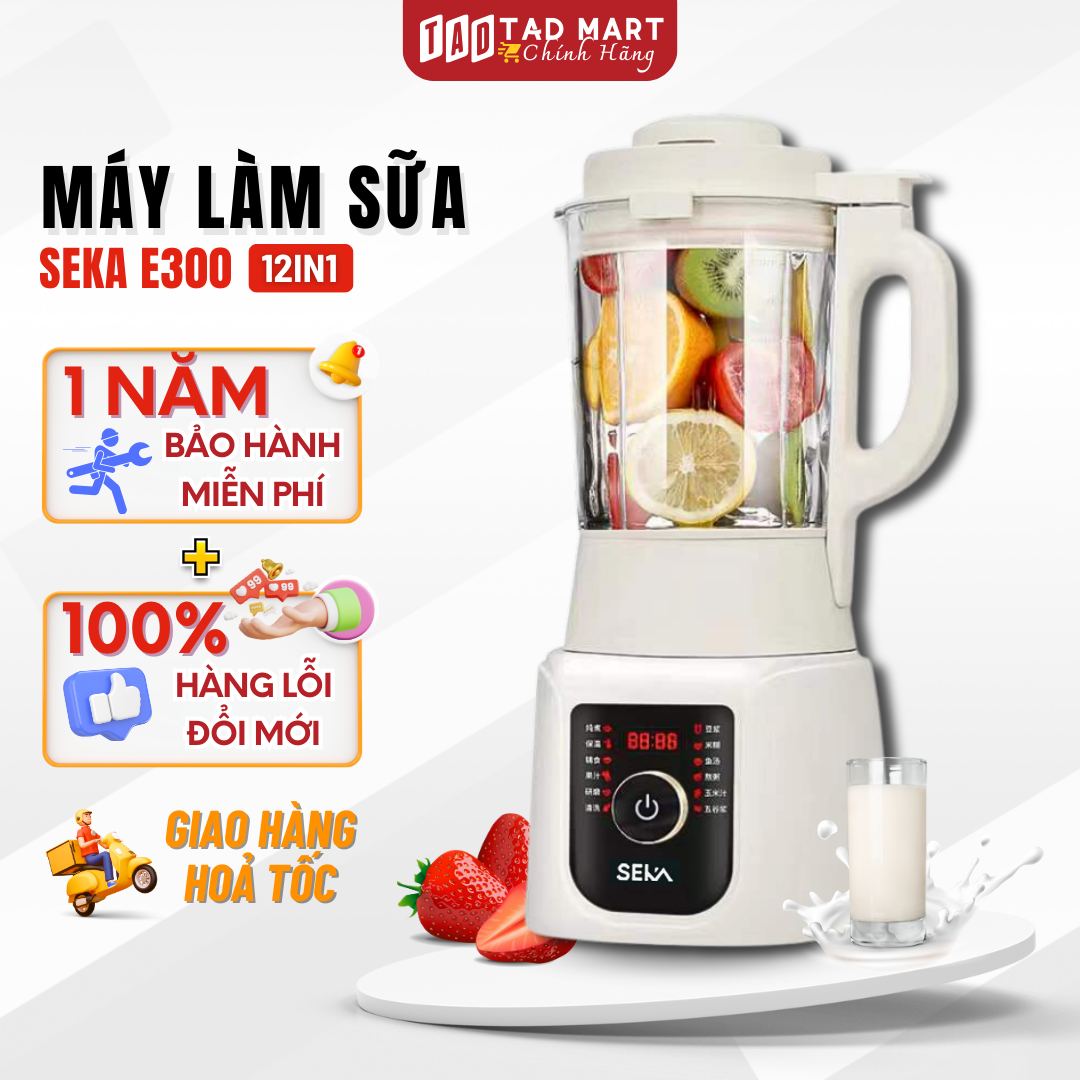 [ HÀNG XẢ ] Máy Làm Sữa Đa Năng SEKA E300 Dung Tích 1.75L Với 12 Chức Năng Xay, Nấu Kèm Chế Độ Tự Động Vệ Sinh - BẢO HÀNH 1 NĂM